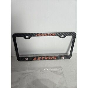 Carbon Fiber fit Astros License Plate Frames, Matte Black